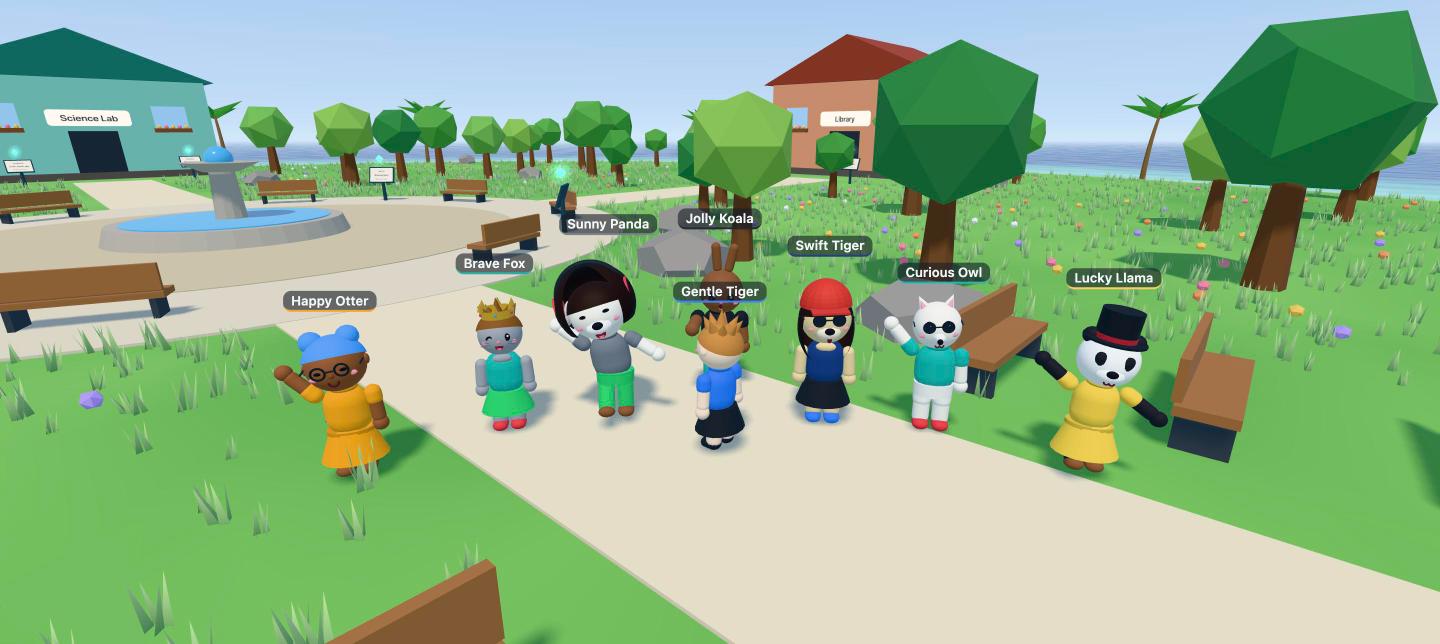 A new team meeting on the island plaza